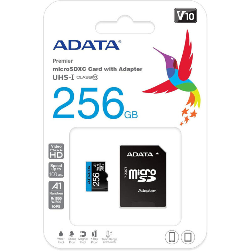 Mémoire Micro SD 256 Go Class 10 + Adaptateur