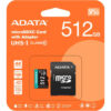 Mémoire Micro SD ADATA 512 Go Class 10 + Adaptateur