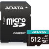Mémoire Micro SD ADATA 512 Go Class 10 + Adaptateur