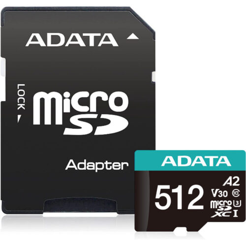 Mémoire Micro SD ADATA 512 Go Class 10 + Adaptateur