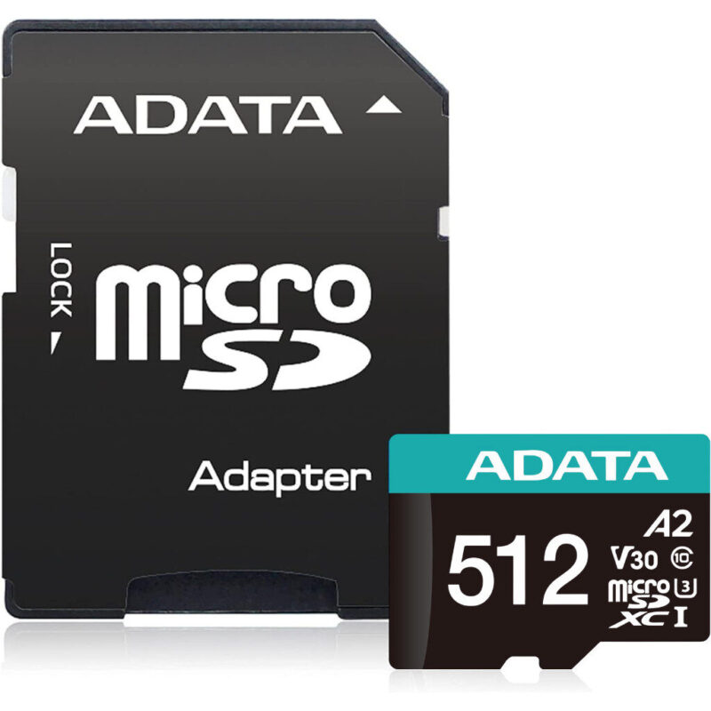 Mémoire Micro SD ADATA 512 Go Class 10 + Adaptateur