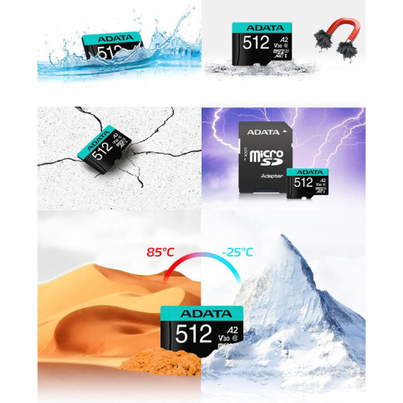 Mémoire Micro SD ADATA 512 Go Class 10 + Adaptateur
