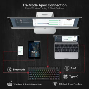 Clavier Gamer - Mécanique REDRAGON K632 PRO Noctis 60% RGB 