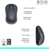SOURIS OPTIQUE SANS FIL LOGITECH M185 - ARGENT