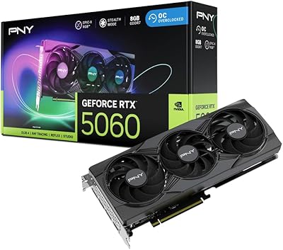 PNY CARTE GRAPHIQUE RTX5060,3X OC,8GB,ARGB,PCIE5.0