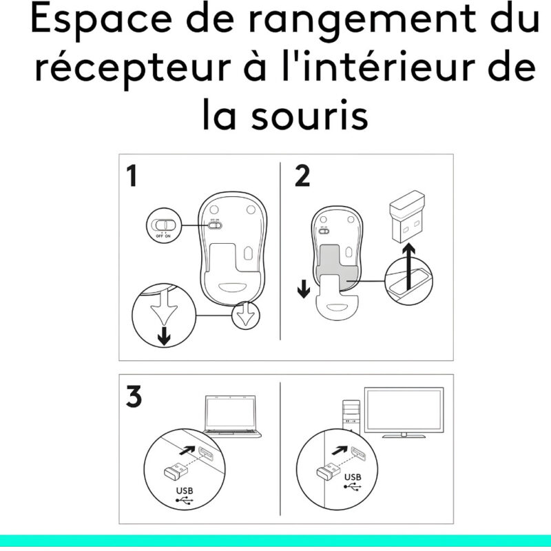 SOURIS OPTIQUE SANS FIL LOGITECH M185 - ARGENT