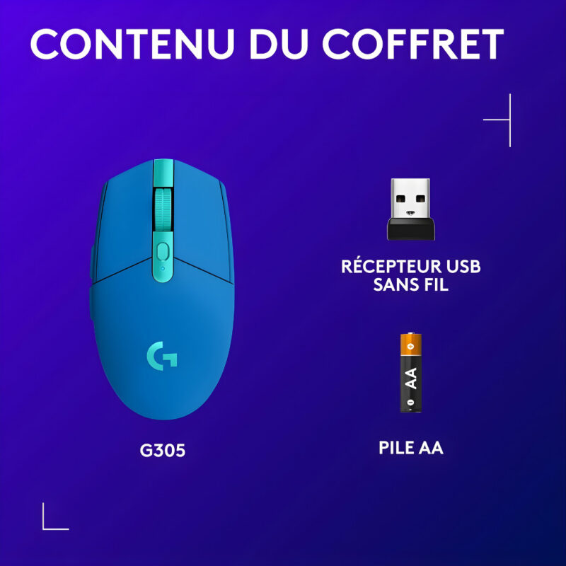 SOURIS GAMER SANS FIL LOGITECH G305 LIGHTSPEED - BLEU