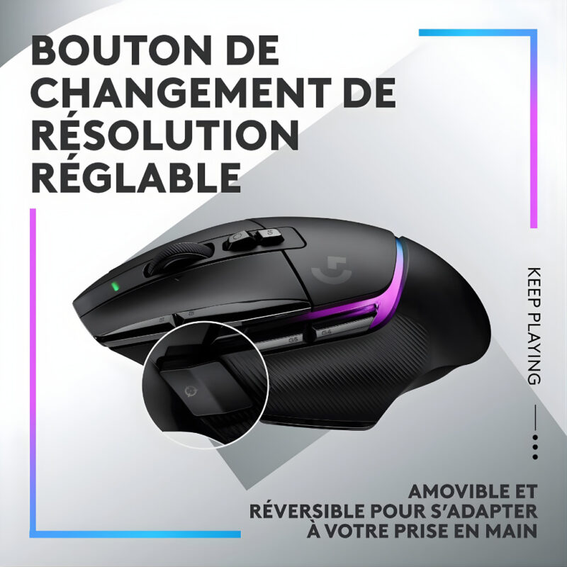 SOURIS GAMER SANS FIL LOGITECH G502 X PLUS LIGHTSPEED RGB - NOIR