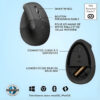 SOURIS SANS FIL LOGITECH ERGONOMIQUE VERTICALE LIFT - GRAPHITE