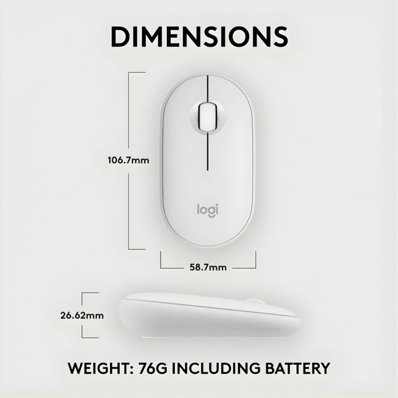 SOURIS SANS FIL LOGITECH PEBBLE M350S - BLANC