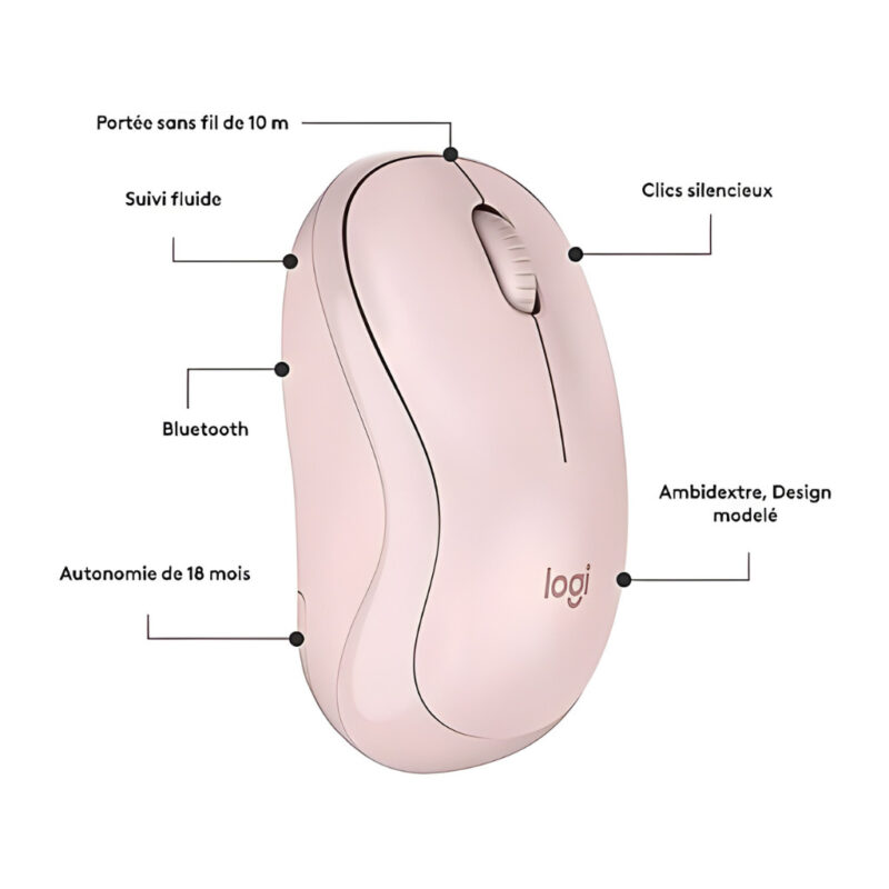 SOURIS SANS FIL LOGITECH M240 SILENCIEUX - ROSE