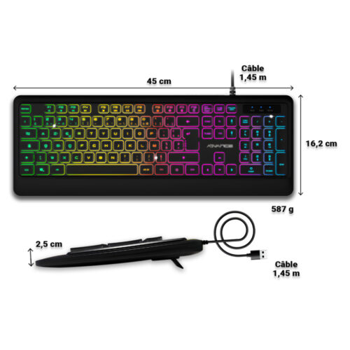 CLAVIER GAMER ADVANCE GTA 220 RGB - NOIR
