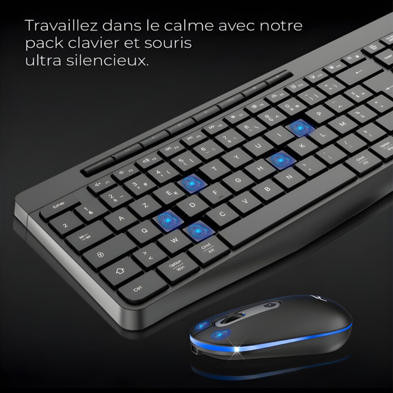 ENSEMBLE CLAVIER ET SOURIS GAMER SANS FIL ADVANCE R-TYPE CLS-3100 RGB - NOIR