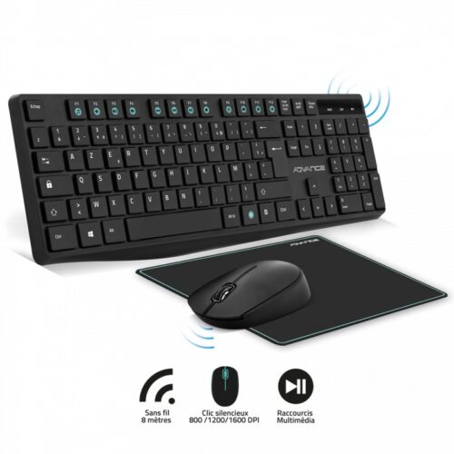 PACK 3EN1 SANS FIL ADVANCE ELITE COMBO CLS-7100RF - NOIR