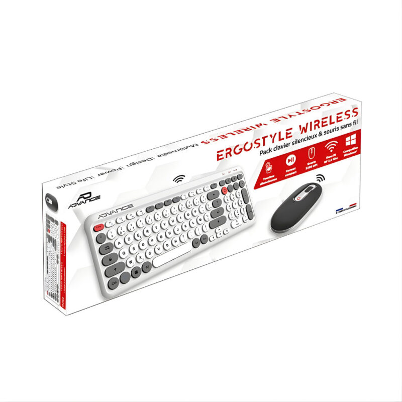 ENSEMBLE CLAVIER & SOURIS SANS FIL ADVANCE ERGOSTYLE