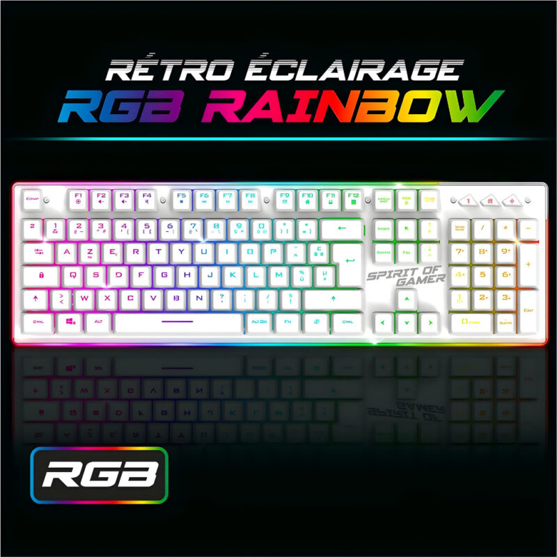 ENSEMBLE CLAVIER ET SOURIS GAMER SPIRIT OF GAMER ULTIMATE 600 - BLANC