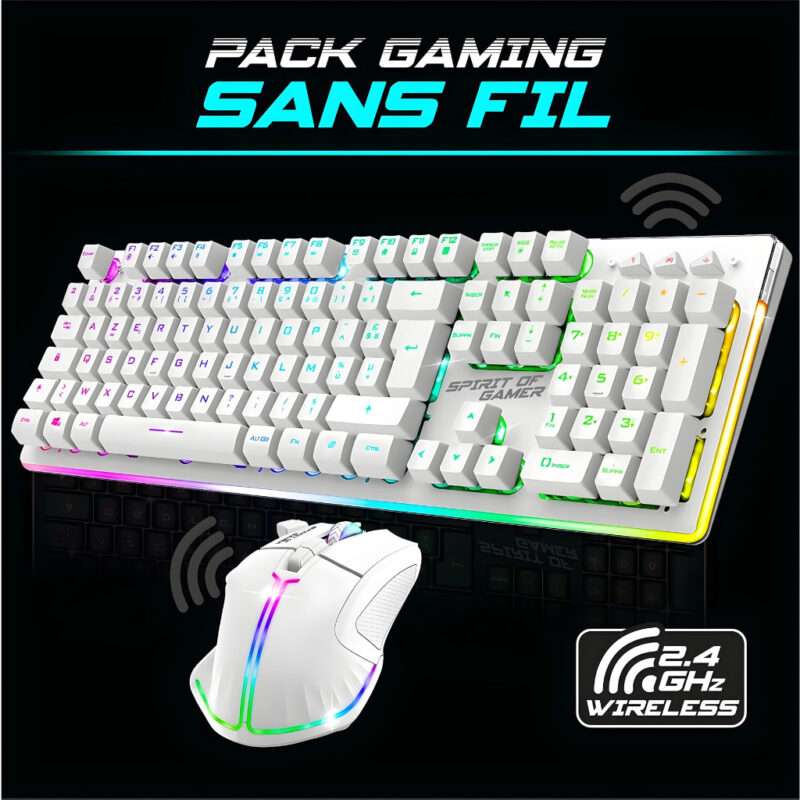 ENSEMBLE CLAVIER ET SOURIS GAMER SPIRIT OF GAMER ULTIMATE 600 - BLANC