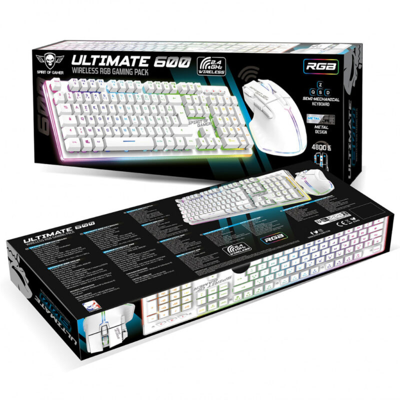 ENSEMBLE CLAVIER ET SOURIS GAMER SPIRIT OF GAMER ULTIMATE 600 - BLANC