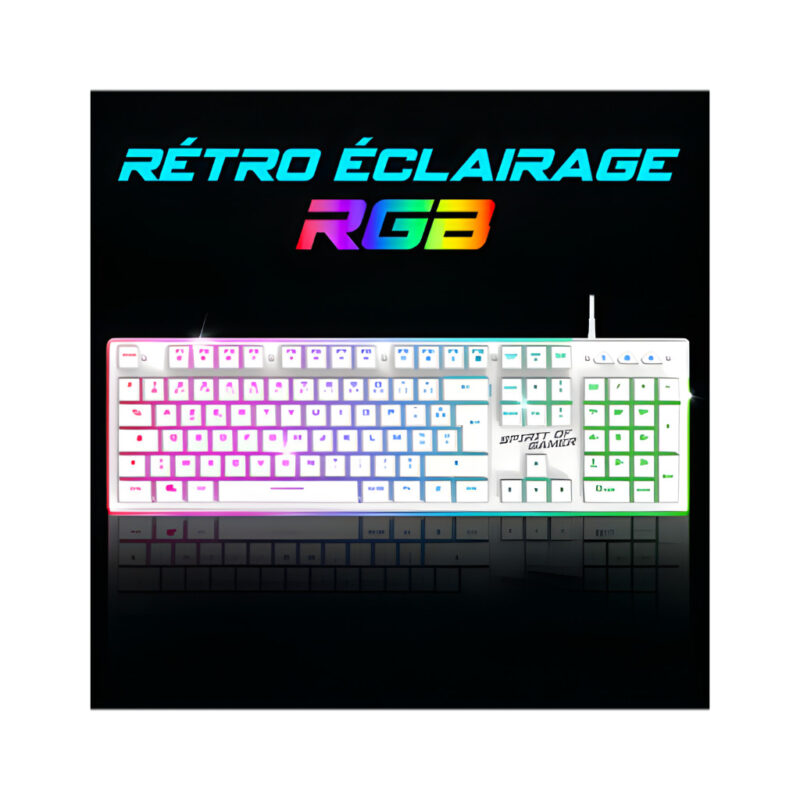 ENSEMBLE CLAVIER ET SOURIS GAMER FILAIRE SPIRIT OF GAMER ULTIMATE 600 - BLANC