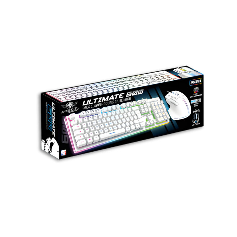 ENSEMBLE CLAVIER ET SOURIS GAMER FILAIRE SPIRIT OF GAMER ULTIMATE 600 - BLANC