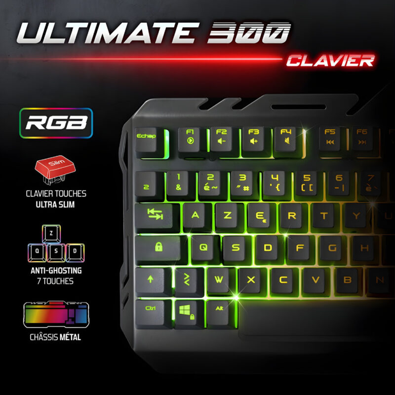 PACK GAMING 4 EN 1 SPIRIT OF GAMER ULTIMATE 300 - NOIR