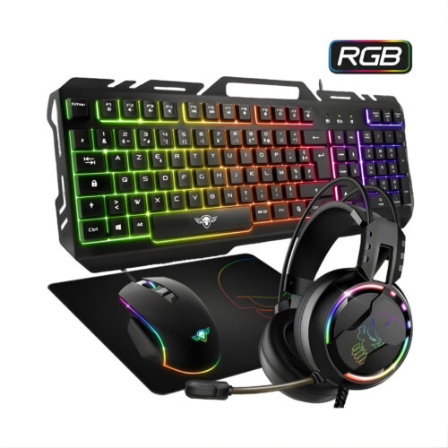 PACK GAMING 4 EN 1 SPIRIT OF GAMER PRO-MKH5 RGB - NOIR