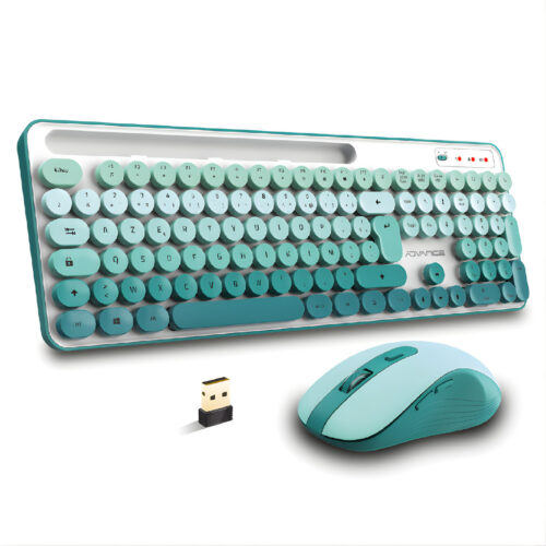 ENSEMBLE CLAVIER & SOURIS SANS FIL ADVANCE PEPS - VERT