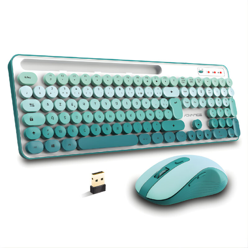ENSEMBLE CLAVIER & SOURIS SANS FIL ADVANCE PEPS - VERT