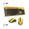 ENSEMBLE CLAVIER & SOURIS SANS FIL ADVANCE PEPS - JAUNE
