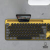 ENSEMBLE CLAVIER & SOURIS SANS FIL ADVANCE PEPS - JAUNE