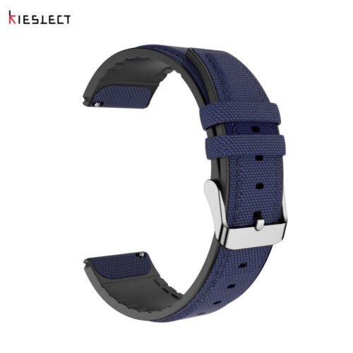 Kieslect 22MM NAVY SILICONE + NYLON WOVEN Strap
