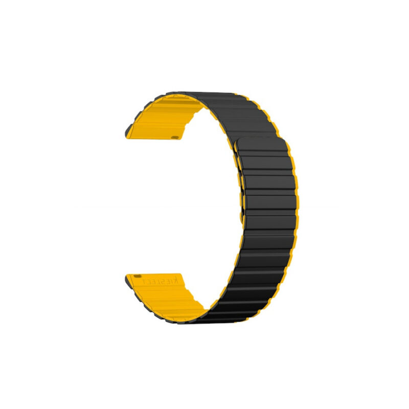 KIESLECT 22MM BLACK/YELLOW DUAL-TONE STRAP