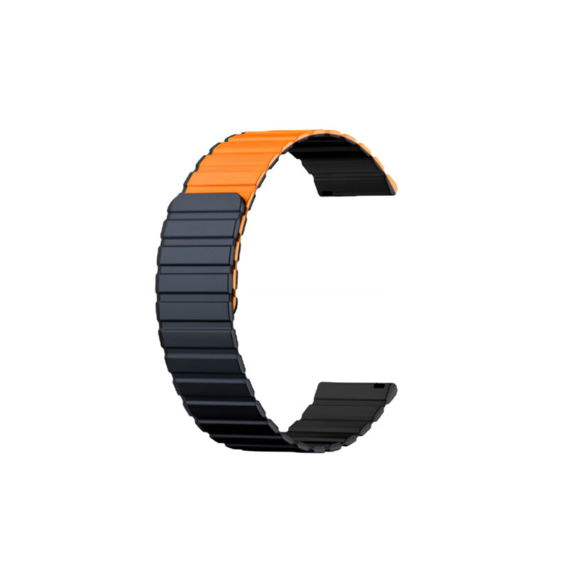 KIESLECT 22MM BLACK ORANGE MAGNETIC STRAP