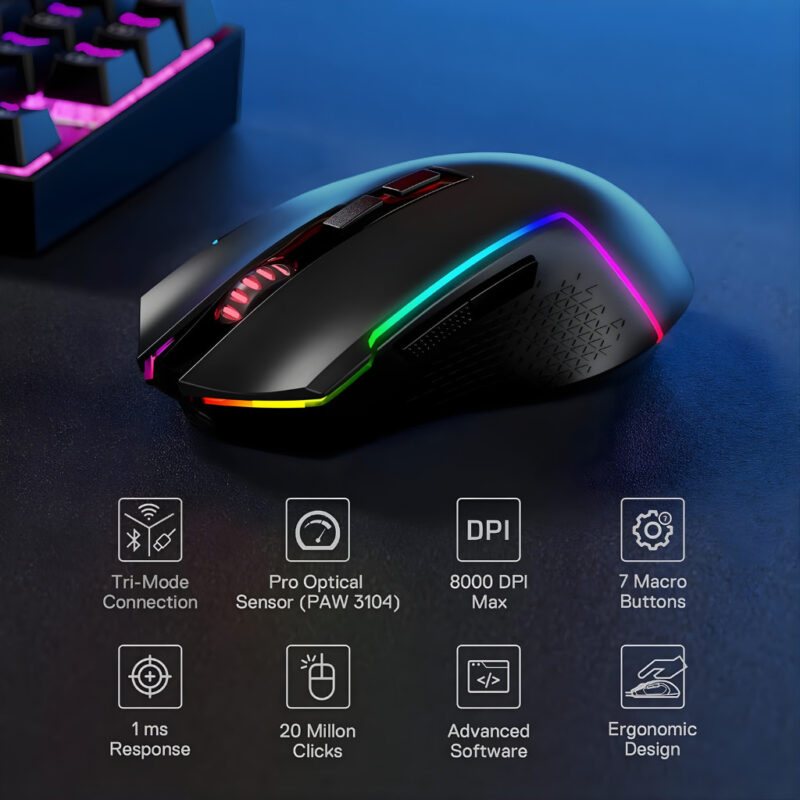 SOURIS GAMING TRIDENT LITE M693-LIT - NOIR
