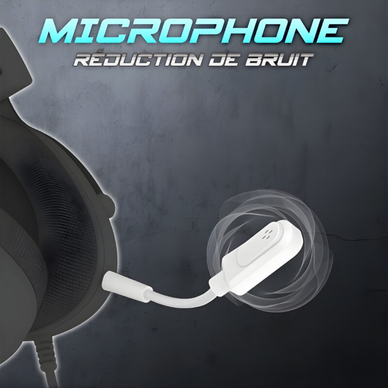 MICRO CASQUE GAMER FILAIRE SPIRIT OF GAMER ELITE H40 ARTIC RGB - BLANC