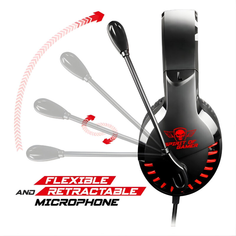 MICRO CASQUE GAMER FILAIRE SPIRIT OF GAMER PRO H3 - NOIR&ROUGE