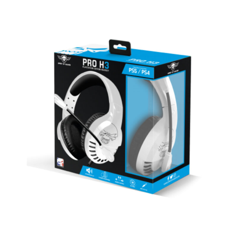 MICRO CASQUE GAMER SPIRIT OF GAMER PRO H3 POUR PS4 & PS5 - BLANC