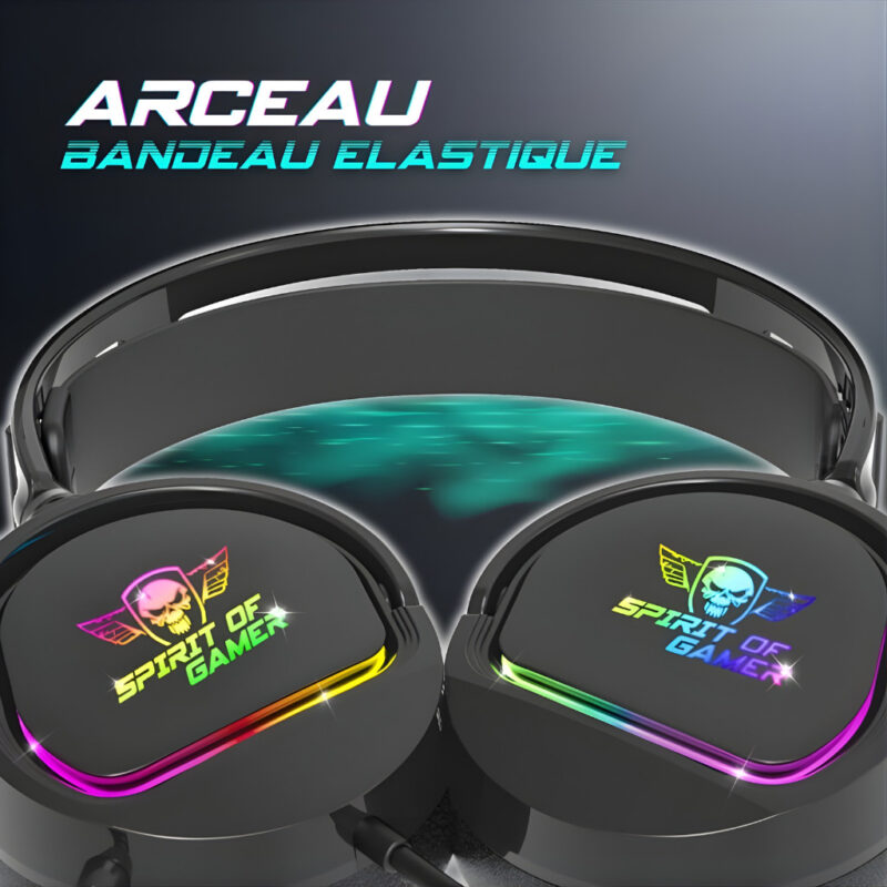 MICRO CASQUE GAMER FILAIRE SPIRIT OF GAMER PRO H6 DARK RGB - NOIR