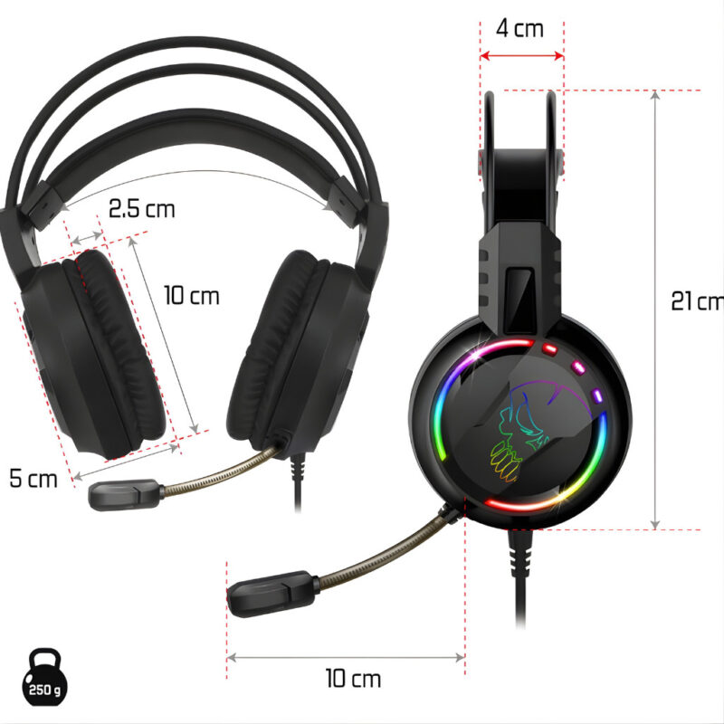MICRO CASQUE GAMER FILAIRE SPIRIT OF GAMER PRO H7 RGB - NOIR