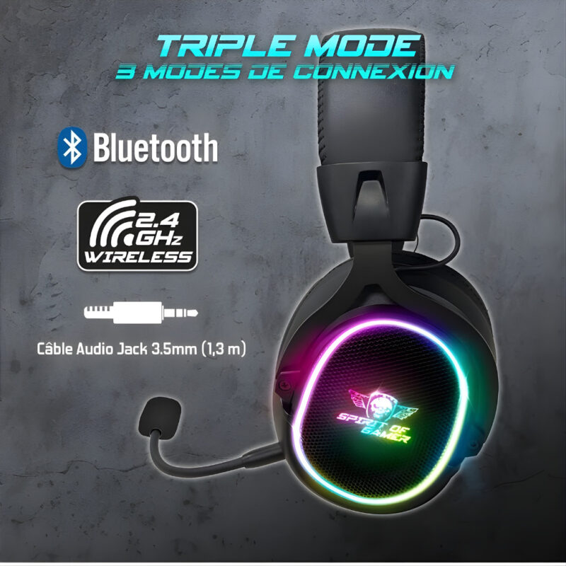 MICRO CASQUE SANS FIL GAMER SPIRIT OF GAMER XPERT- H1200 - NOIR