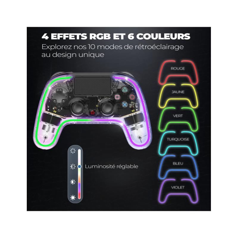 MANETTE SPIRIT OF GAMER SANS FIL RGB NEON