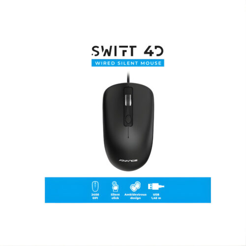 SOURIS FILAIRE ADVANCE SWIFT 4D USB - NOIR
