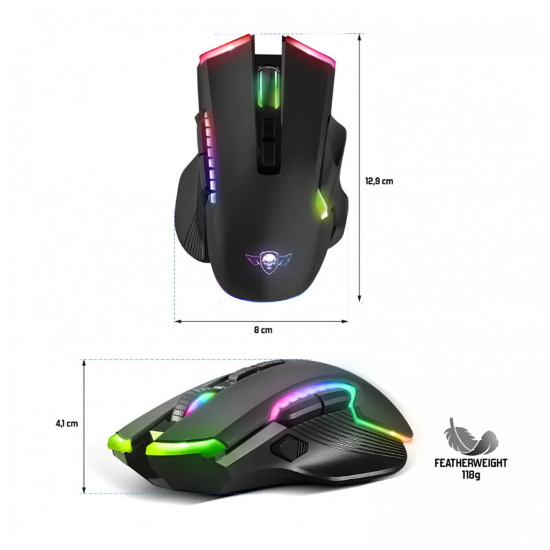 SOURIS GAMING SANS FIL SPIRIT OF GAMER ELITE M70 RGB – NOIR