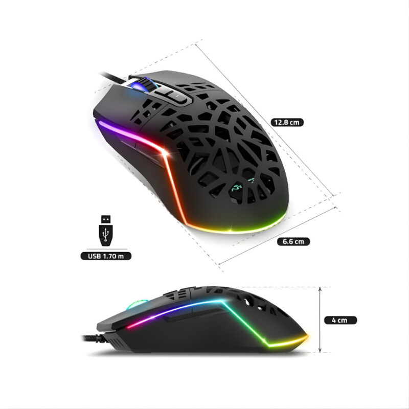 SOURIS FILAIRE GAMER ADVANCE GTA270 RGB - NOIR ( S-GTA270)