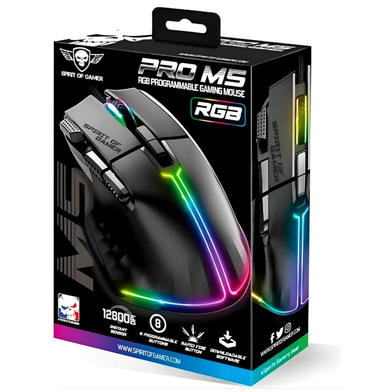 SOURIS GAMING SPIRIT OF GAMER PRO M5 RGB - NOIR