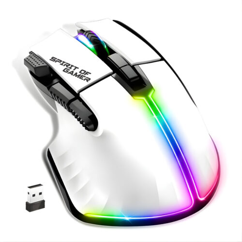 SOURIS GAMER SANS FIL SPIRIT OF GAMER PRO-M5 RGB - BLANC