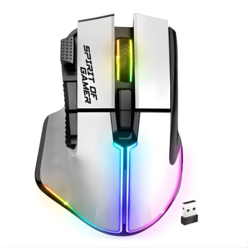 SOURIS GAMER SANS FIL SPIRIT OF GAMER PRO-M5 RGB - BLANC