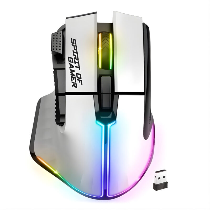 SOURIS GAMER SANS FIL SPIRIT OF GAMER PRO-M5 RGB - BLANC