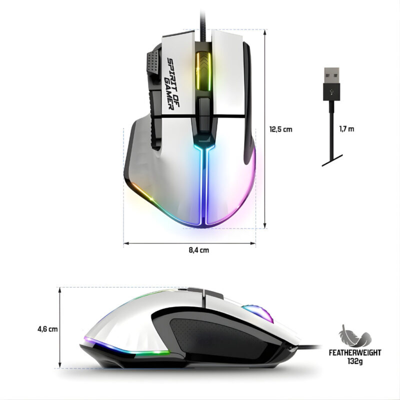 SOURIS GAMING SPIRIT OF GAMER PRO-M5 - BLANC