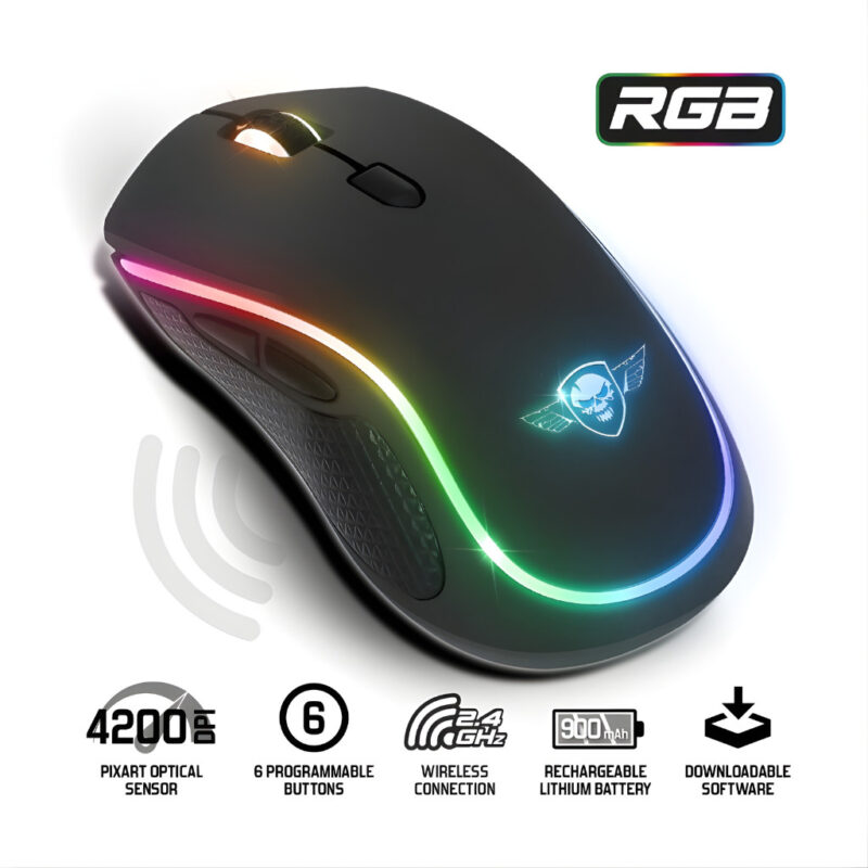 SOURIS GAMER SANS FIL SPIRIT OF GAMER PRO M9 RGB - NOIR